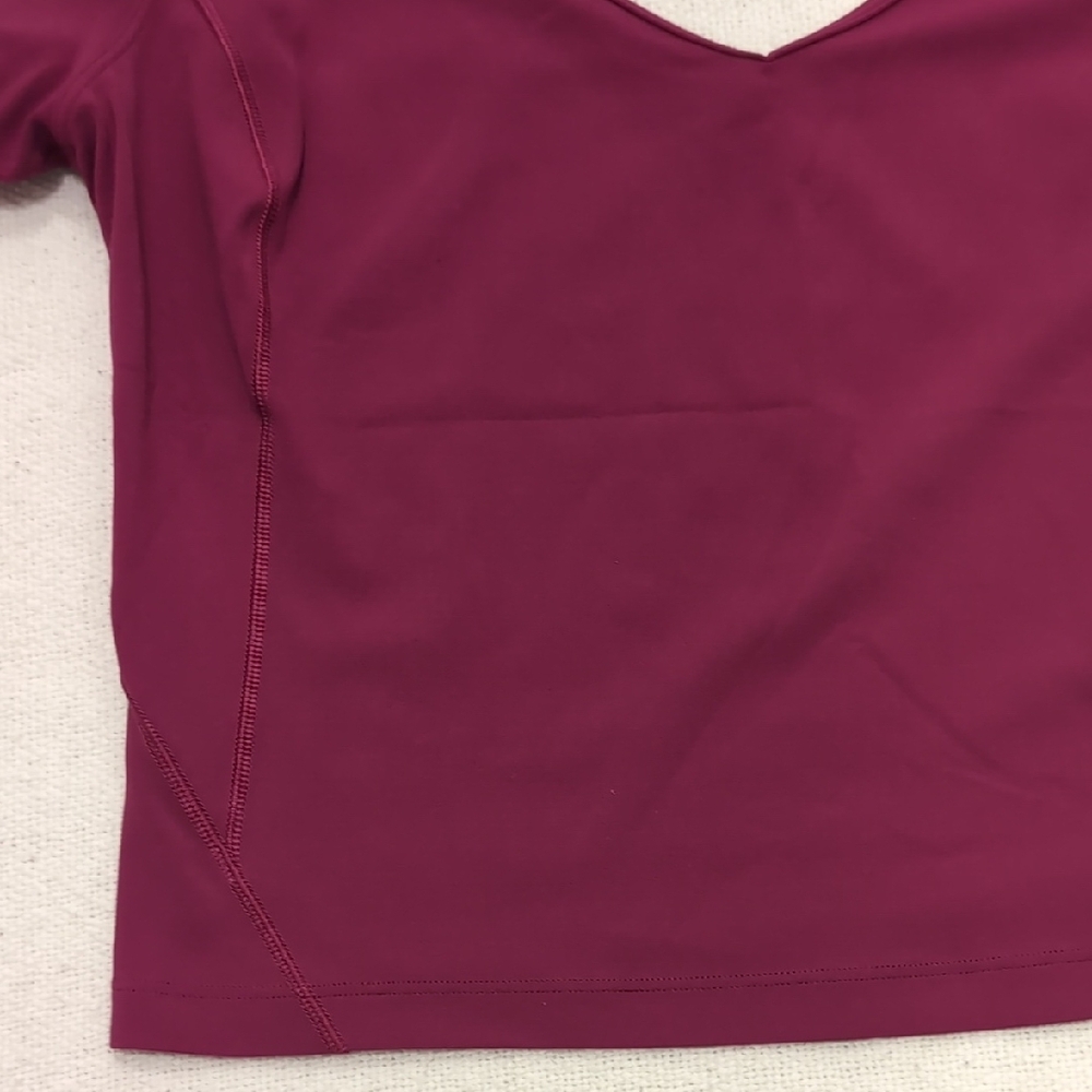 Lululemon Align T-Shir Deep V-Neck Berry M - Picture 4 of 6